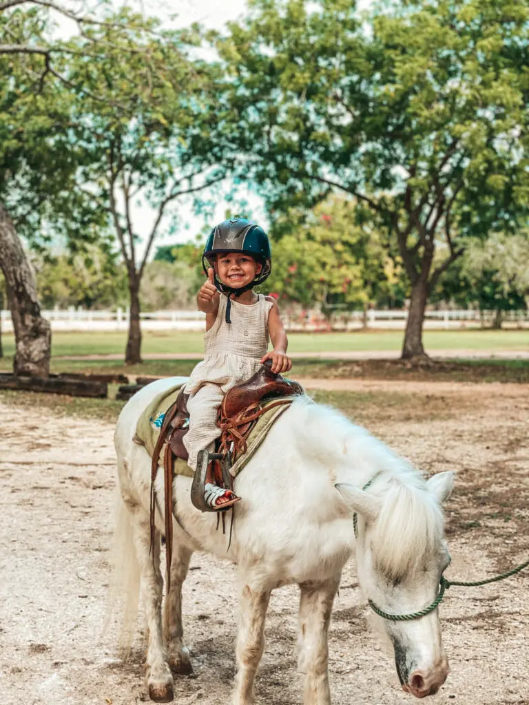 Small child smiling at petting zoo
