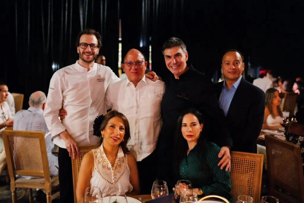 Guests pose for a photo at our Caribbean event venue