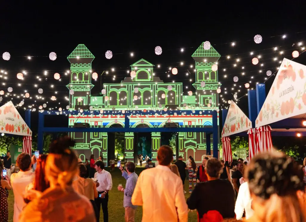 Guests observing the lighting at Alma Casa de Campo
