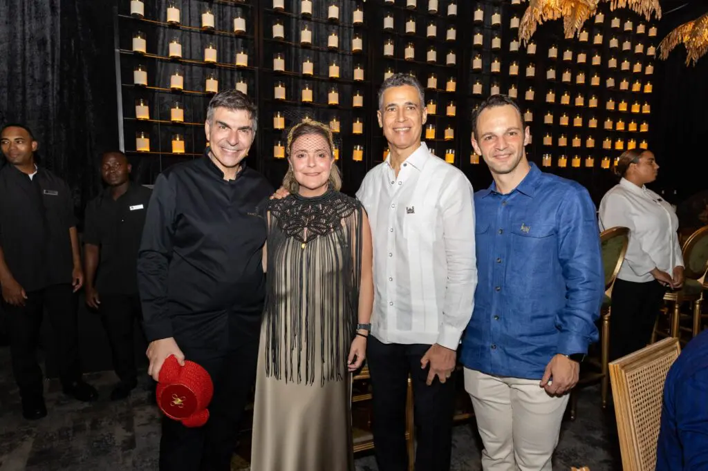 Ramon Freixa, Cuchy Perez, Andres Pichardo, and Charles Keusters, pose for a photo at the Alma Casa de Campo event