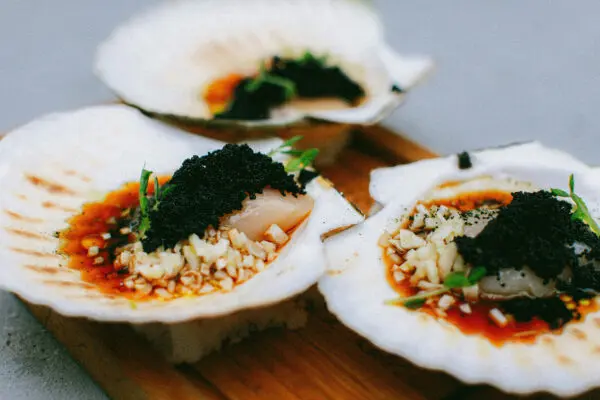 A vibrant seafood dish served at Minitas Beach Club & Resort