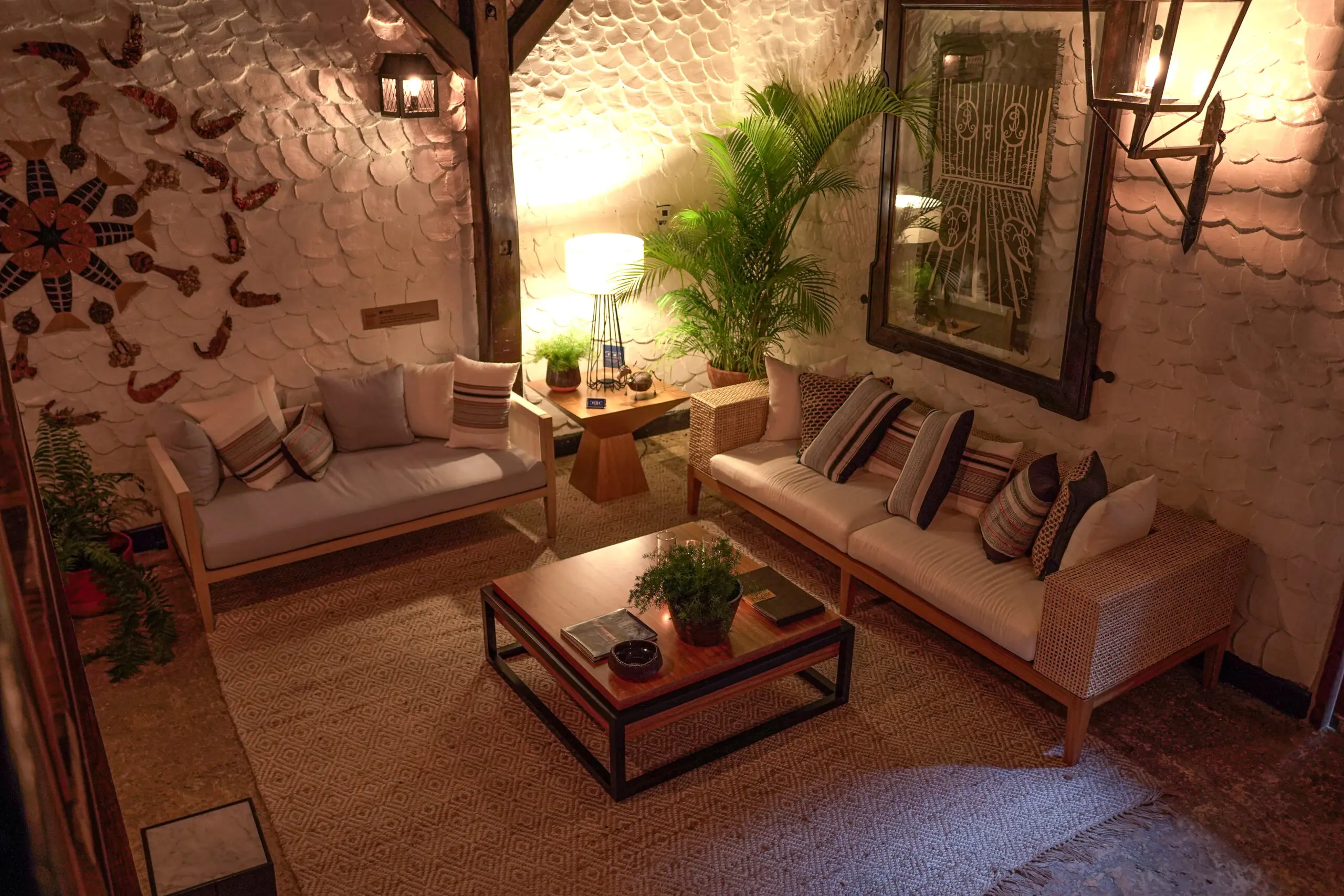 Cozy lounge area inside of La Piazzetta restaurant at Casa de Campo Resort & Villas