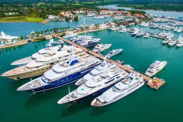 Aerial View of La Marina and Yachts at Casa de Campo Resort & Villas in the Caribbean
