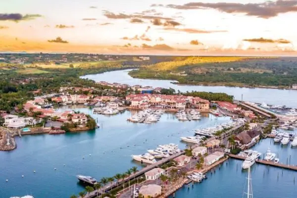 Aerial View of La Marina and Yachts at Casa de Campo Resort & Villas in the Caribbean