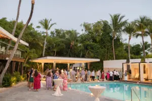 Cocktail reception by La Caña pool
