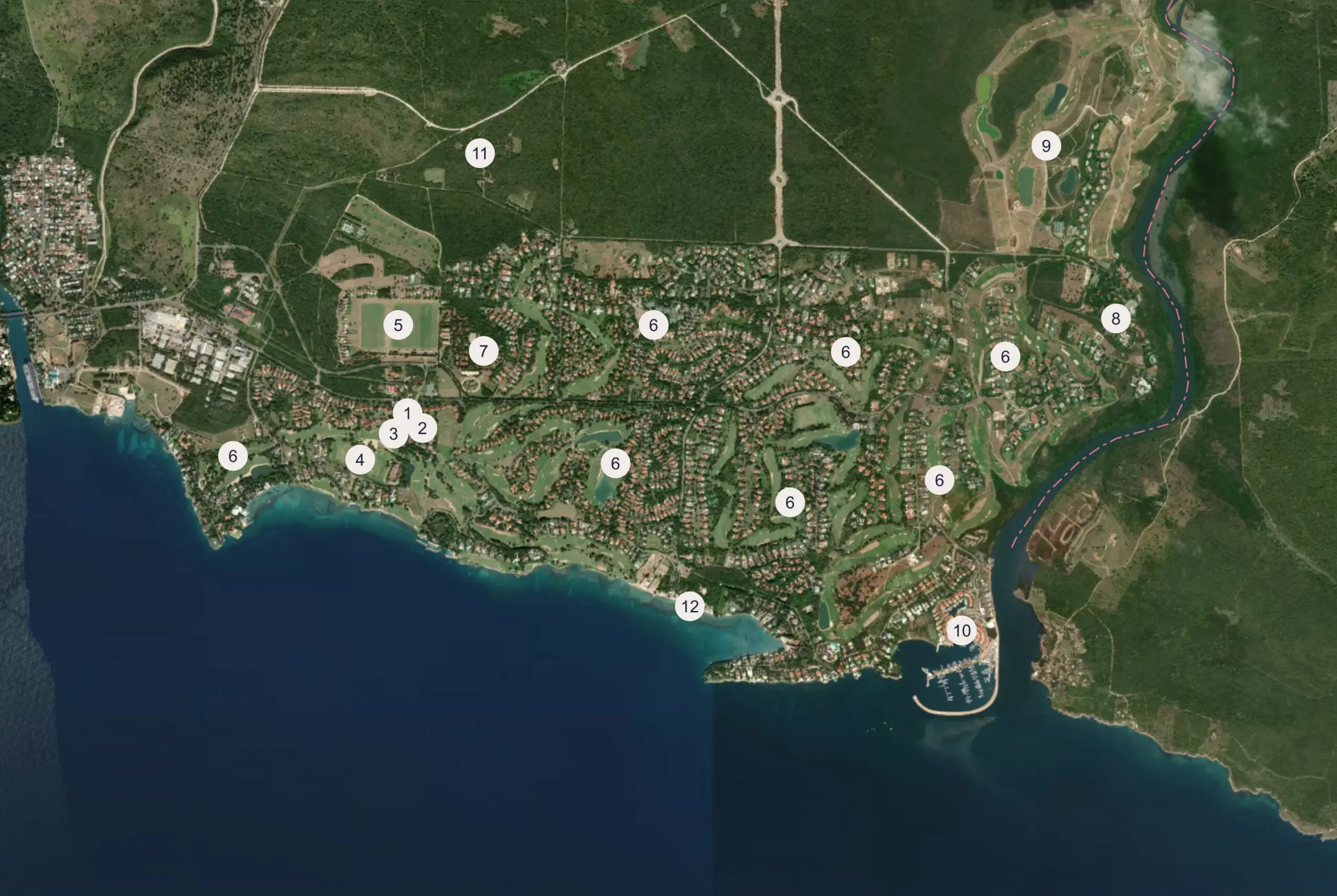 Aerial map of Casa de Campo Resort