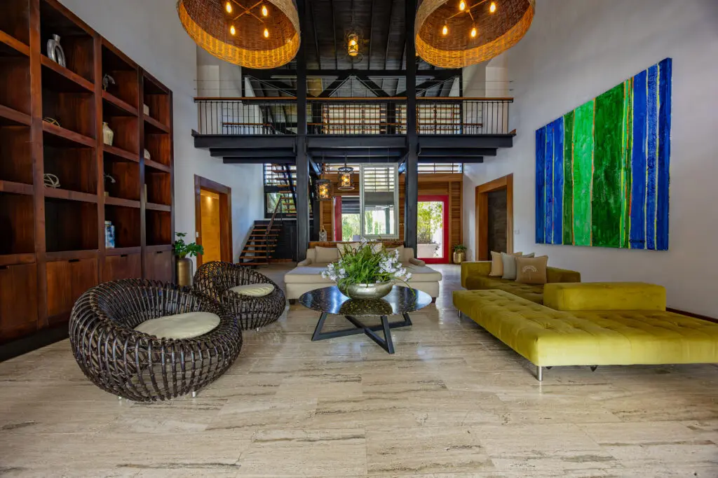 Living area inside of Villa Tropicalia