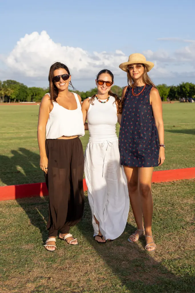Alexandra Varacalli, Olivia Garnica, and Juliana Davila at the 2026 Ladies Polo Cup at Casa de Campo resort