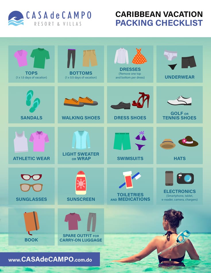 Vacation Packing Checklist from Casa de Campo
