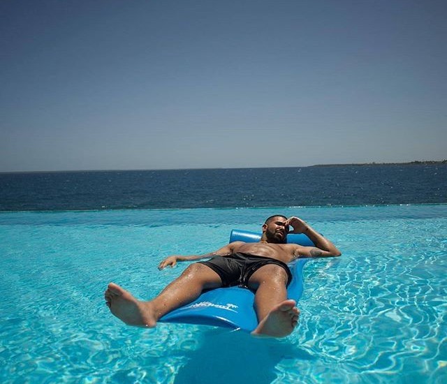 Rapper Drake relaxes at an Oceanfront Villa at Casa de Campo Resort & Villa. 