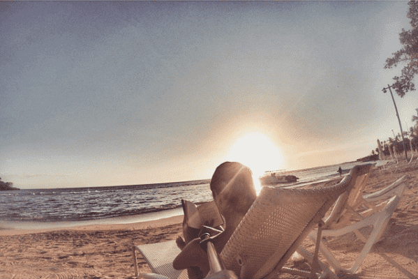 Beach reads on Minitas Beach, Casa de Campo Resort.