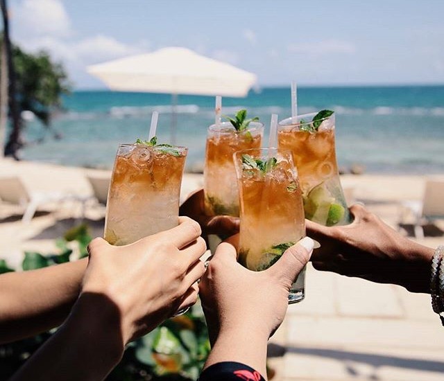 Cheers to good times in Paradise on Minitas Beach at Casa de Campo Resort, Dominican Republic.