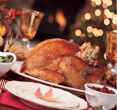 A festive turkey dinner.