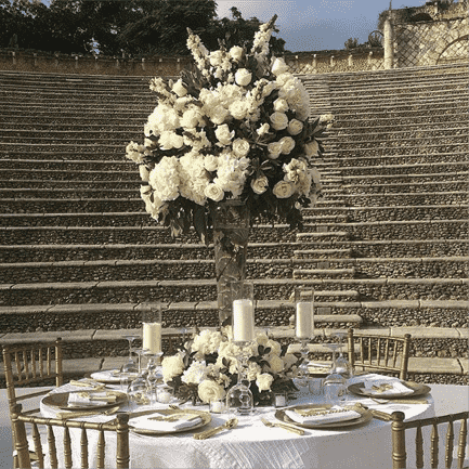 Stunning wedding table decor at a destination wedding in the Dominican Republic