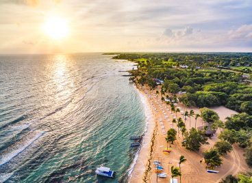 Aerial View of Minitas Beach at Casa de Campo Resort & Villas in the Caribbean