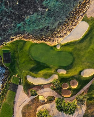 Aerial View of The Teeth of the Dog®  Golf Course and Oceanfront at Casa de Campo Resort & Villas in the Dominican Republic