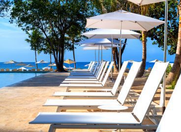 Minitas Beach Oceanfront Pool and Lounge at Casa de Campo Resort & Villas in the Dominican Republic.