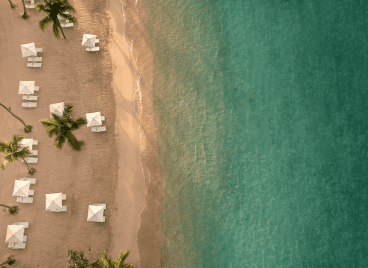 Aerial View of Minitas Beach at Casa de Campo Resort & Villas in the Caribbean