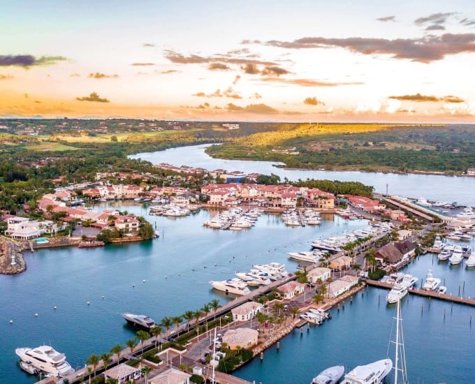 Aerial View of La Marina and Yachts at Casa de Campo Resort & Villas in the Caribbean