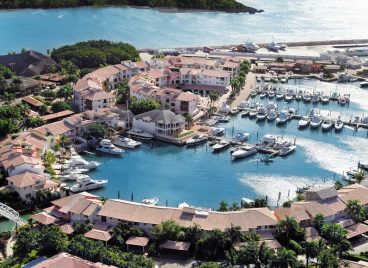 Ariel view of the Domincan Republic full service marina at Casa de Campo