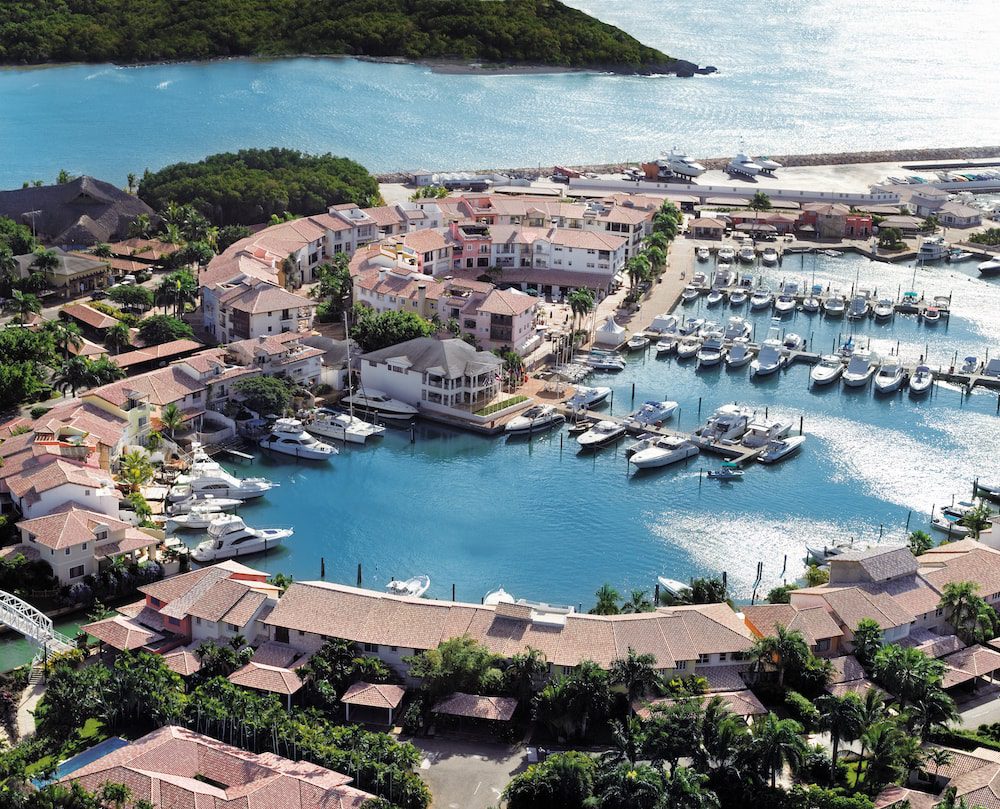 Ariel view of the Domincan Republic full service marina at Casa de Campo