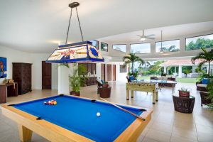 Cielo Azul Oceanfront Villa Pool Table at Casa de Campo Resort & VIllas in The Dominican Republic.