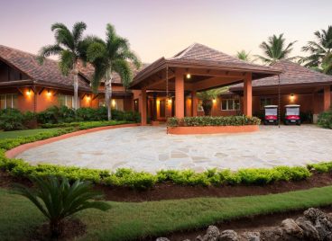 Casa de Campo Villa Exterior Entrance and Garden with Golf Carts