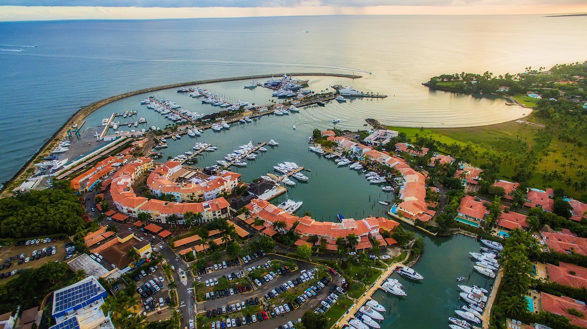 Aeriel view of the Dominican Republic Marina at our Caribbean resort