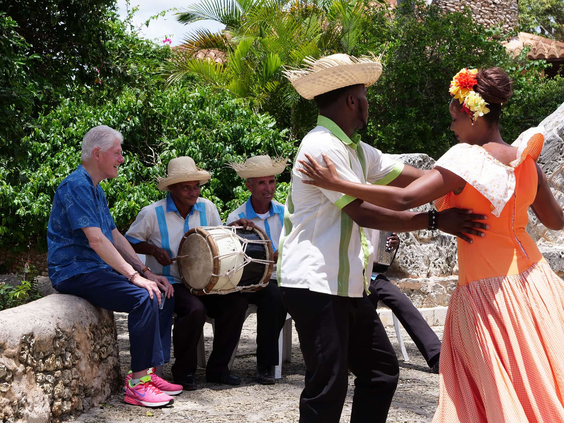 Ex-president Bill Clinton visits Altos de Chavon, a 16th century village replica at Casa de Campo Resort & Villas