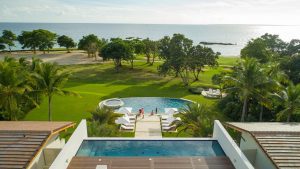 Oceanfront villa aerial view