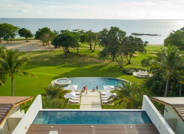 Oceanfront villa aerial view