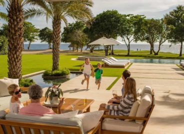 Family villa, pool, and ocean view