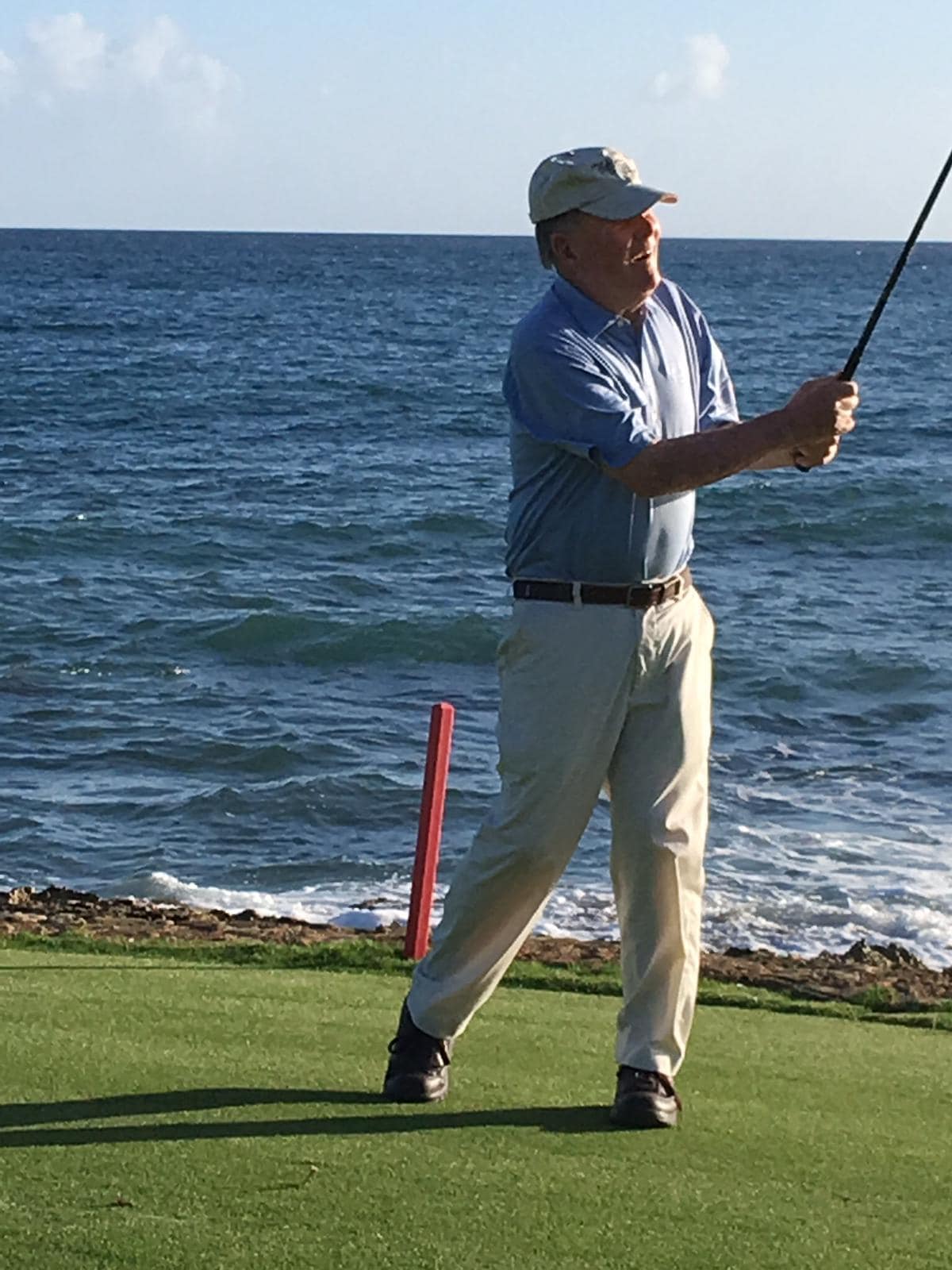 Pete Dye enjoying a game at our Caribbean golf resort
