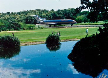 American Airlines plane lands at original Casa de Campo airport