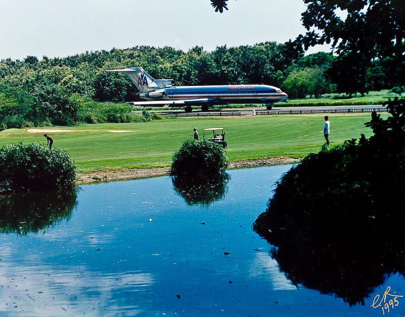 American Airlines plane lands at original Casa de Campo airport