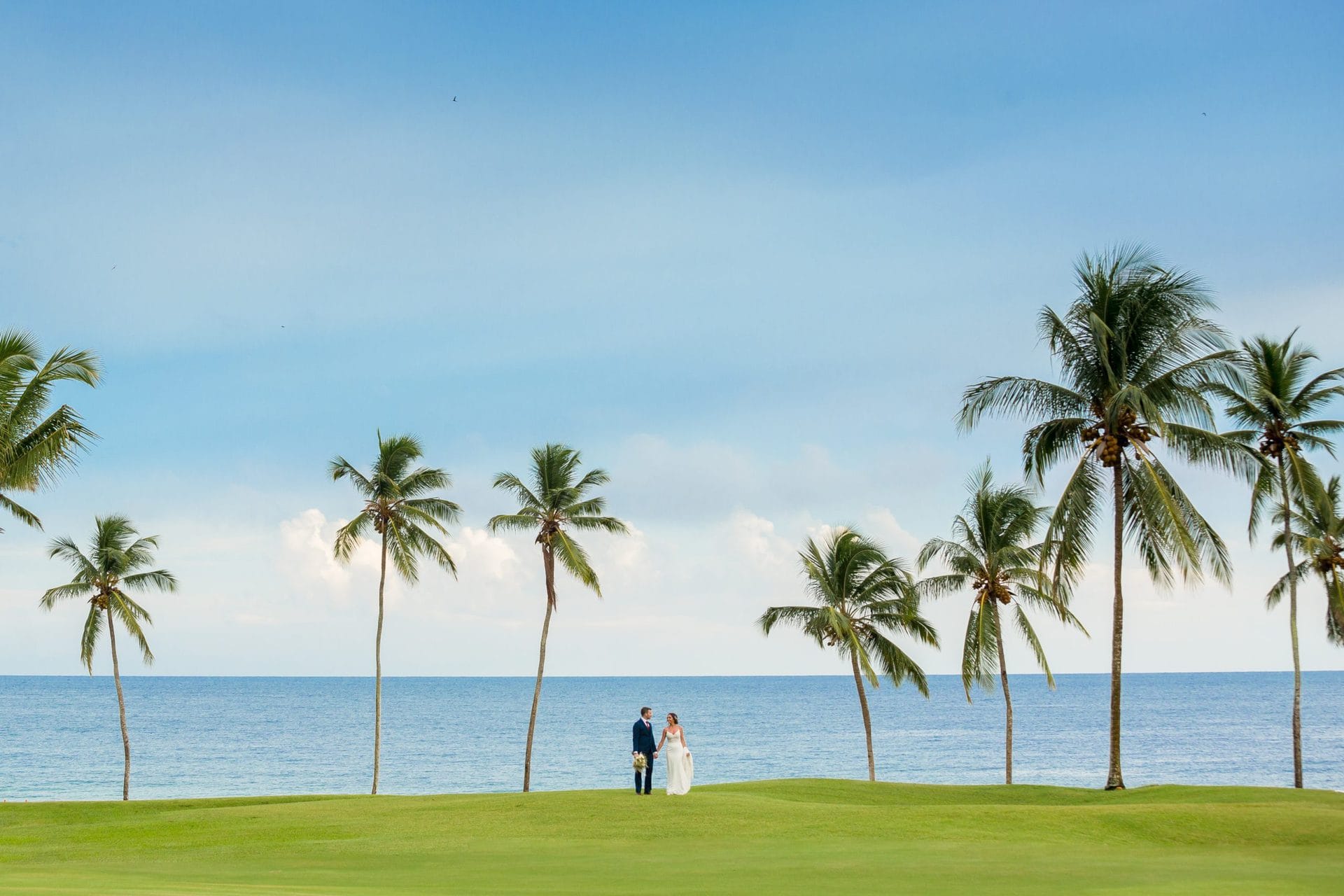 Novios en el campo de golf Teeth of the Dog® 