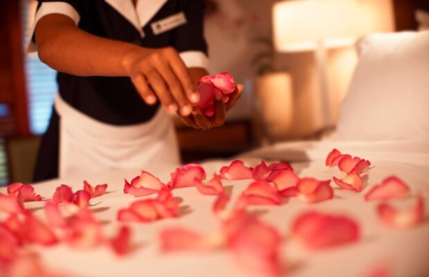 Elite-Room_turndown_edit Flower Petals Placed on the Bed of Our Elite Room at Casa de Campo