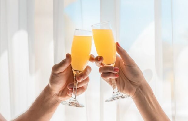 Cheering with mimosas