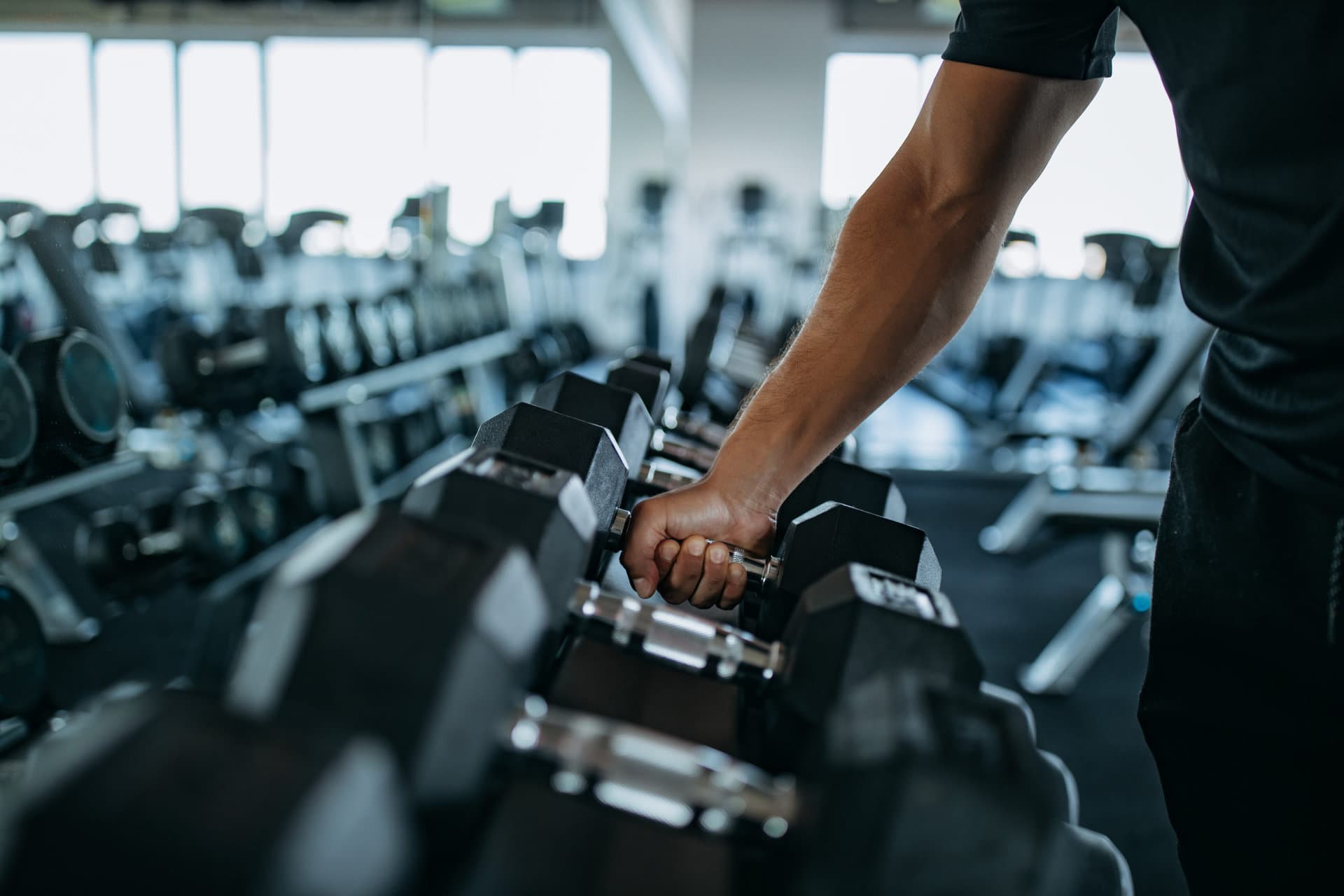 Mancuernas en el gimnasio de Casa de Campo