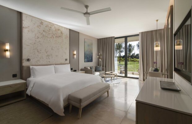 Premier_Jr_suite_patio_single_bedroom_01 Premier Jr Suite Single Room at Our Dominican Republic Resort