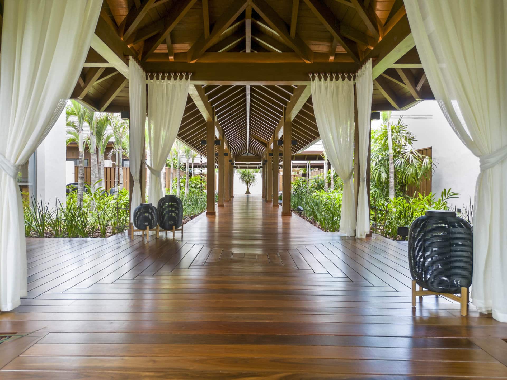 Pasillo cubierto en El Spa Casa de Campo