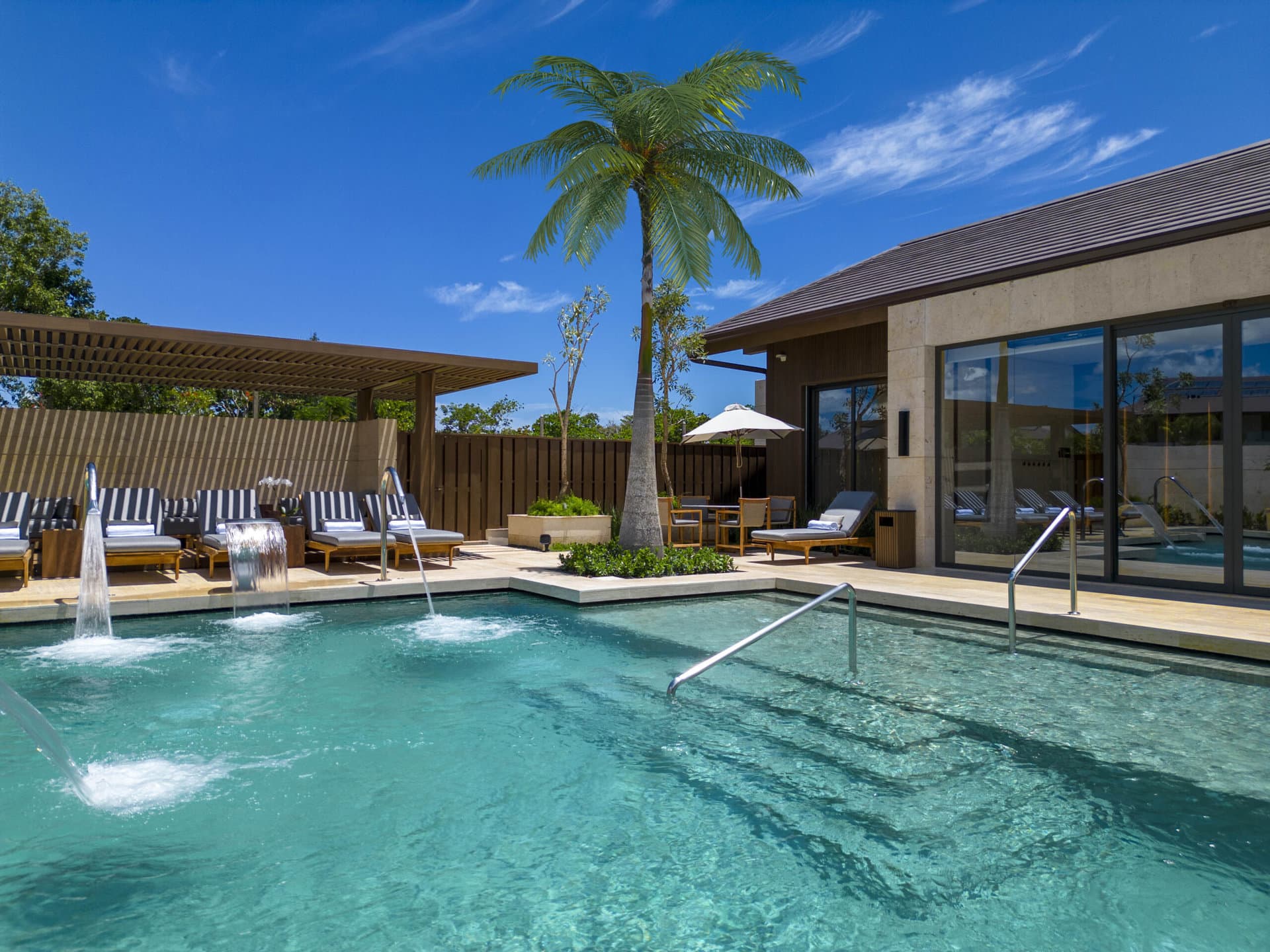 Pool and lounge area at our Dominican Republic spa