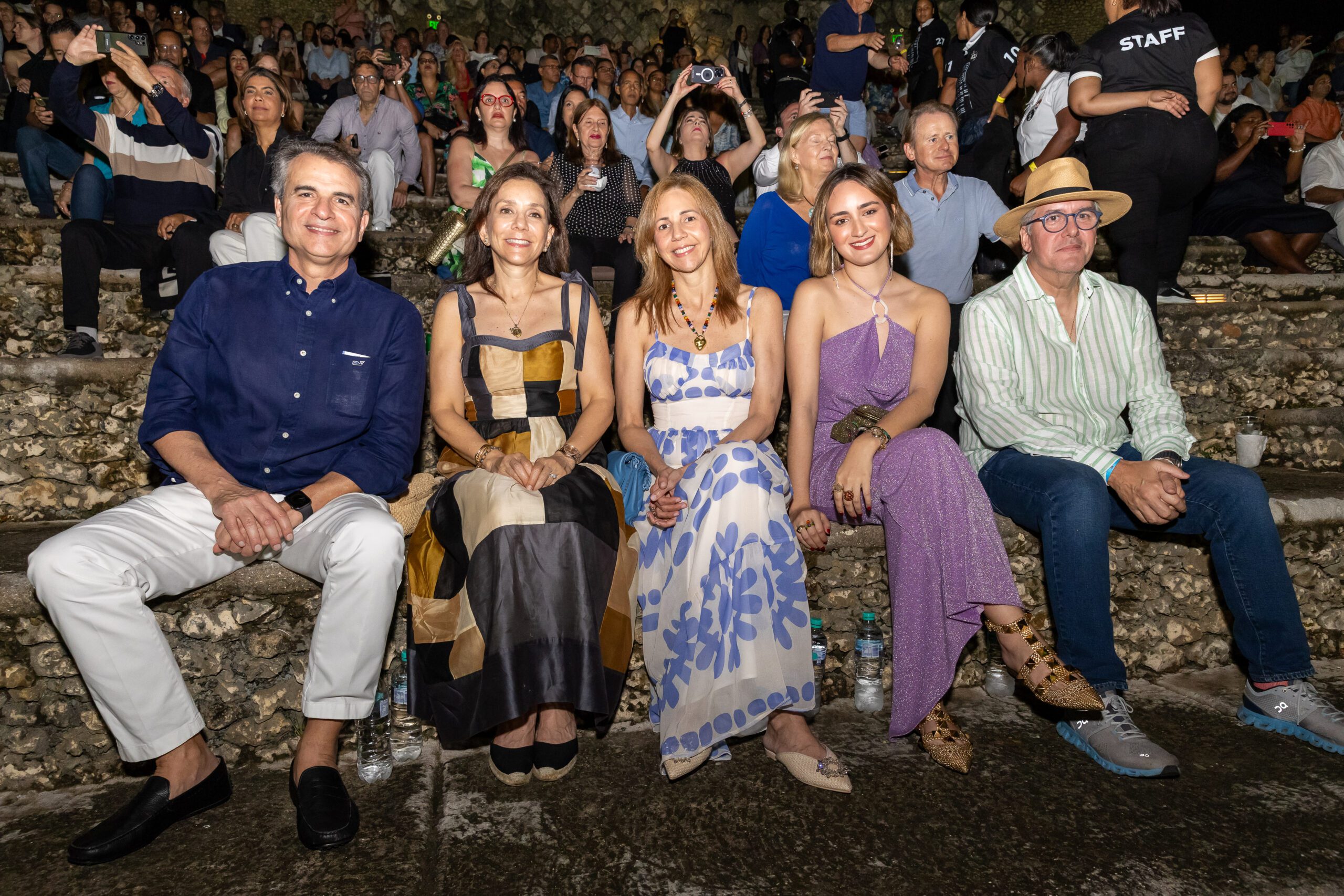 Guests posing for a photo during a concert at Altos de Chavon