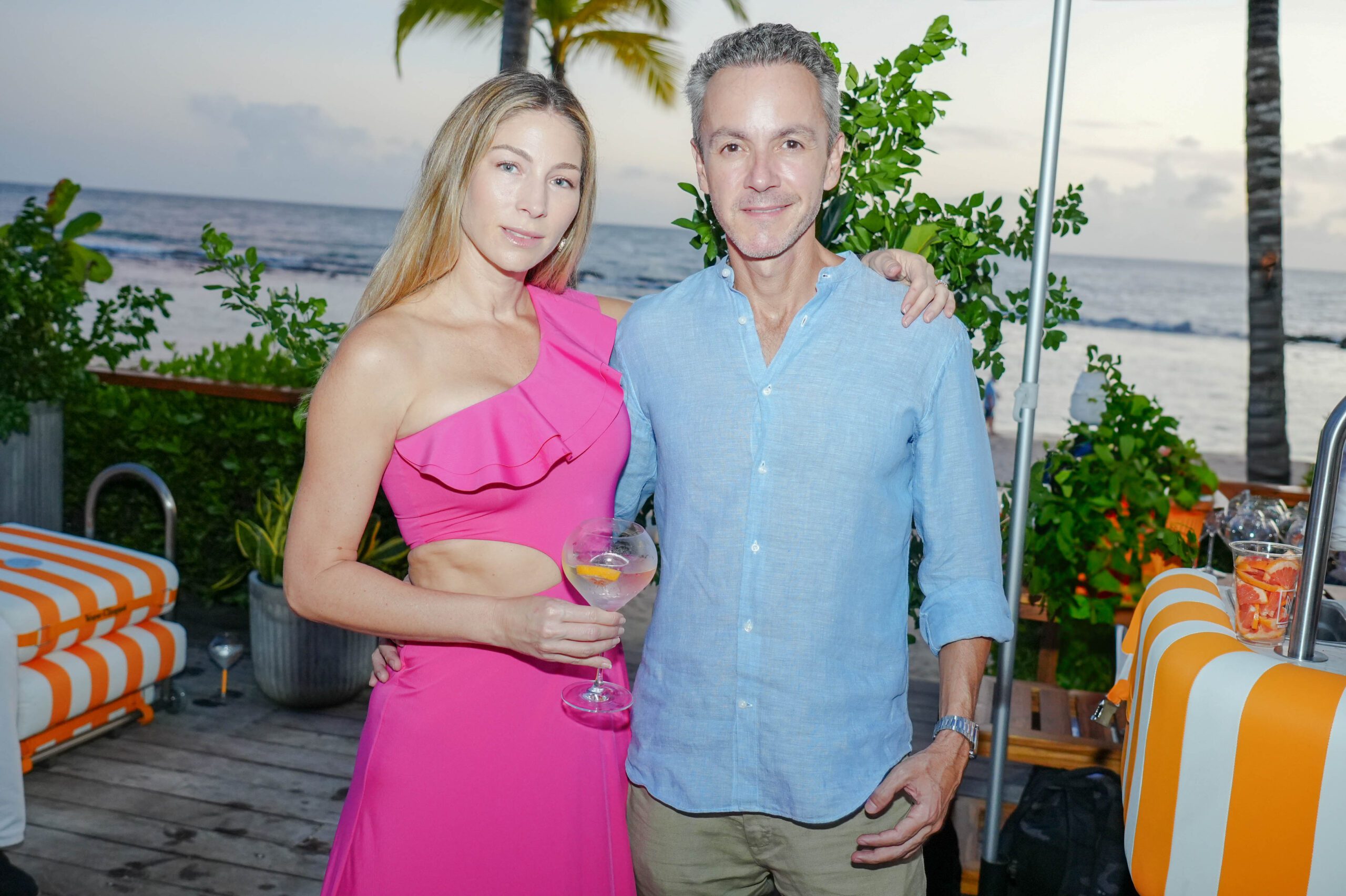 Elsa Maldonado, Juan Buitrón. Veuve Clicquot Sun Club, Minitas Beach Club, Casa de Campo Resort