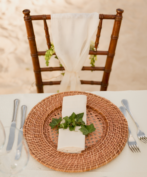 Dining table on our Dominican Republic beaches at Casa de Campo