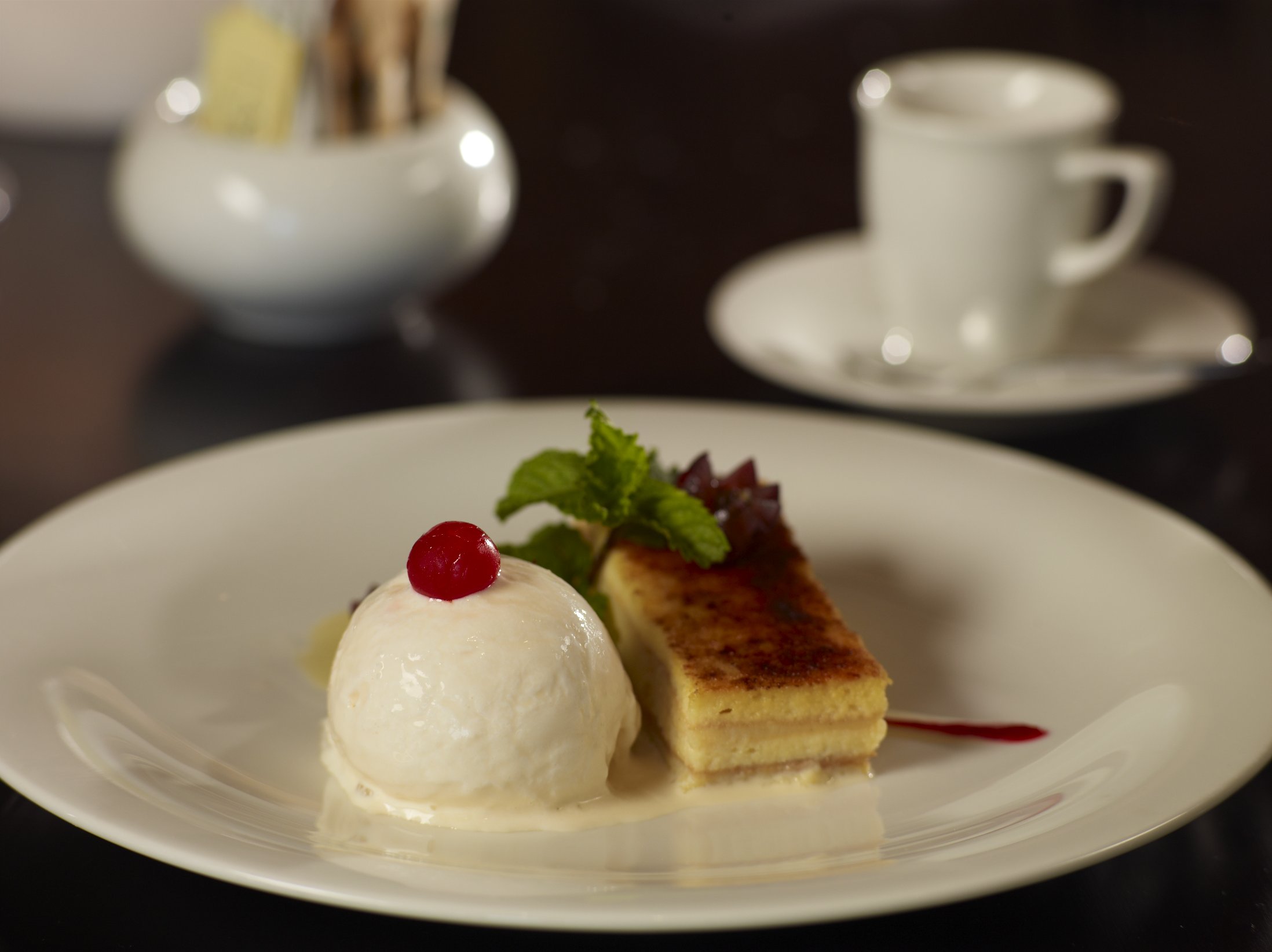 Un delicioso postre servido en La Caña Bar &amp; Restaurante