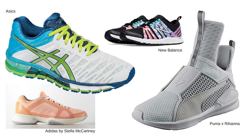 Fashionable sneakers by New Balance, Puma x Rihanna and Asics.
