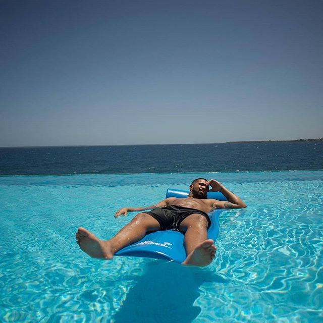 Rapper Drake relaxes at an Oceanfront Villa at Casa de Campo Resort & Villa. 