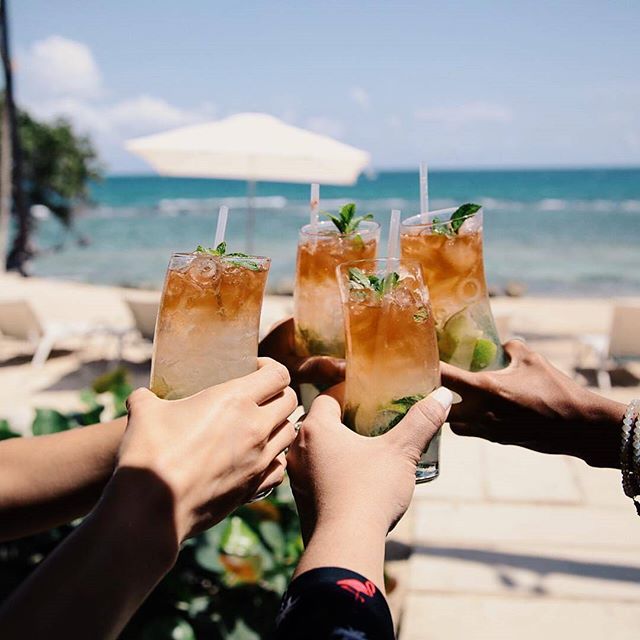 Cheers to good times in Paradise on Minitas Beach at Casa de Campo Resort, Dominican Republic.