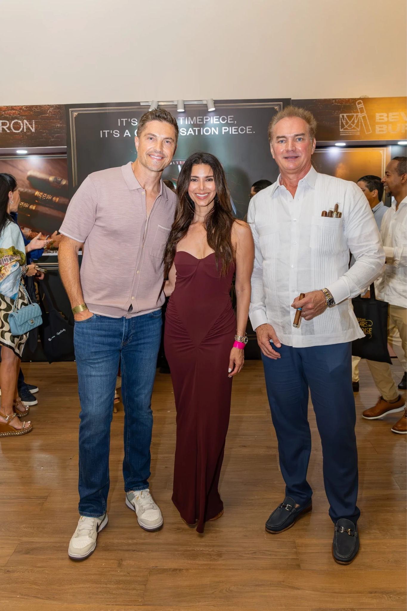 Eric Winter, Roselyn Sanchez & Jason Kycek at Cigars in Paradise